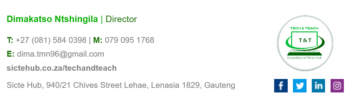 Tech & Teach signature